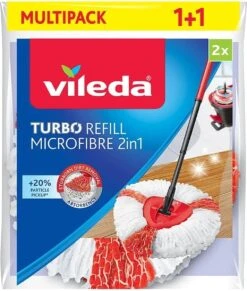 Vileda TURBO 2in1 - Vervanging - Microvezel - Bipack -Leifheit Store 1017x1200