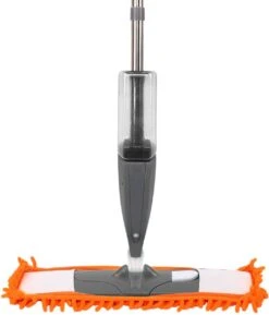 Clever Clean, Prime Spray Mop - Vloerwisser Met Spray Functie – Oranje/Grijs – Dweilsysteem Voor Alle Vloeren Met Microvezel Dweil