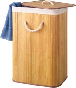 Perel Wasmand - Bamboe - Rechthoekig - 40 L - Naturel