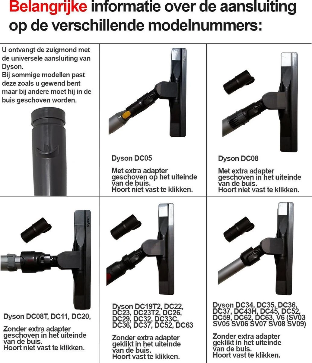 Combi-borstel Geschikt Voor Dyson - Combi-zuigmond 2 Combi-borstel Geschikt Voor Dyson - Combi-zuigmond - Afbeelding 2