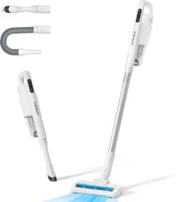 Aigostar Rocket 33YAS - Steelstofzuiger Draadloos - Handstofzuiger- Kruimelzuiger - Wit