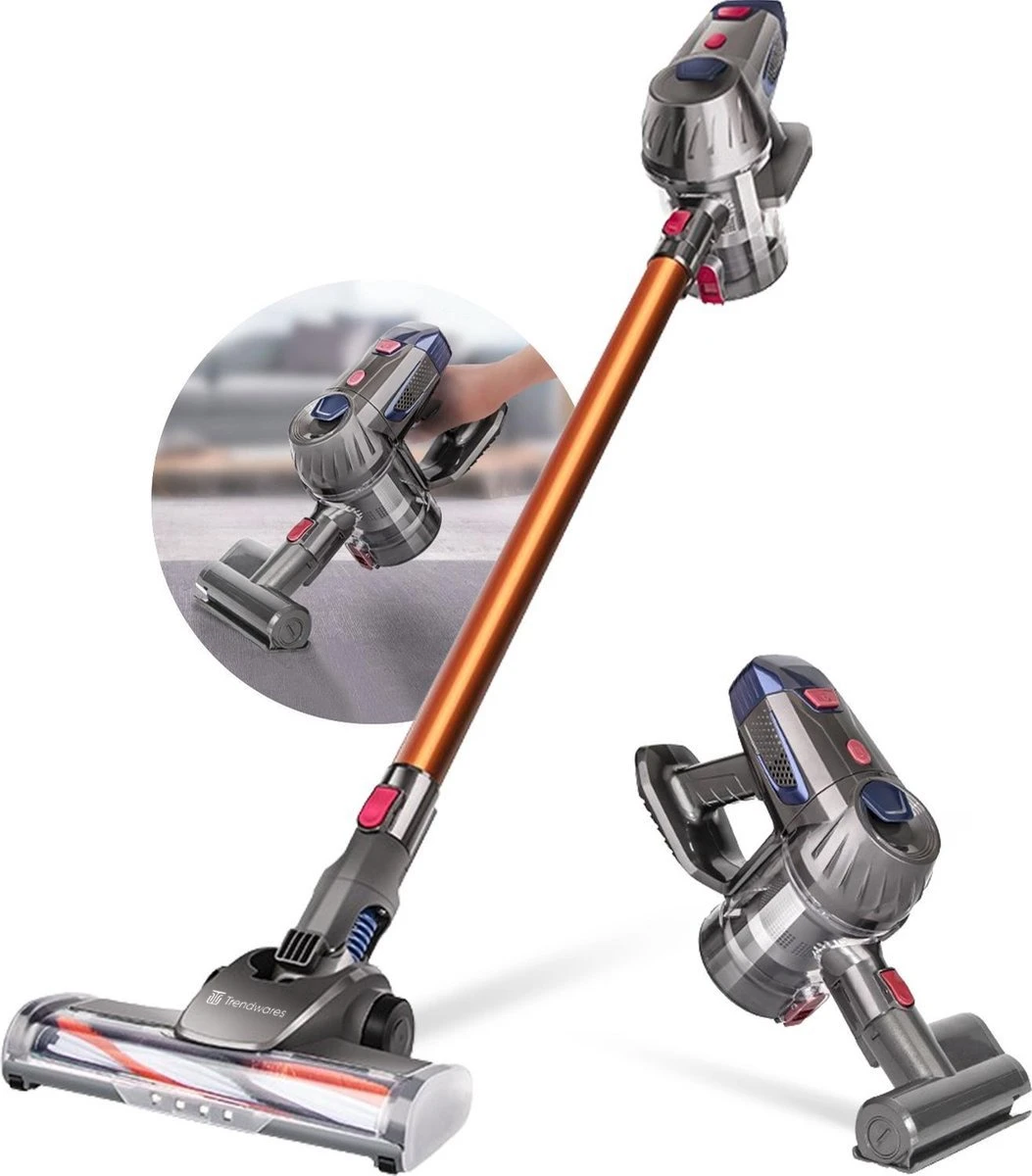 Trendwares® Snoerloze Steelstofzuiger – Handstofzuiger Met Steel – Draadloze Stofzuiger & Kruimelzuiger - 150W - Oranje/Grijs 1 Trendwares® Snoerloze Steelstofzuiger – Handstofzuiger Met Steel – Draadloze Stofzuiger & Kruimelzuiger - 150W - Oranje/Grijs