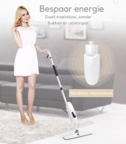 W&Z® Spray Mop - Schoonmaak Dweilsysteem - Vloerwisser Met Spray Functie - Vloertrekker Met Steel - Vloerreiniger - Wit -Leifheit Store 1054x1200 2