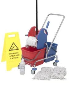 MAUS Dweil Set Professional 2x20liter - Compleet Dweilsysteem - Dubbele Mopwagen Set - Professioneel Dweilen