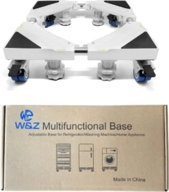 W&Z® Wasmachine Verhoger Met 4 Wielen - Wasmachine Opbouwmeubel Omboumeubel- Wit -Leifheit Store 1055x1200 2