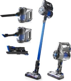 PRIMO PR502SV Stofzuiger Zonder Zak - 3-in-1 Steelstofzuiger Draadloos - Kruimelzuiger - HEPA Filter - Zwart / Blauw