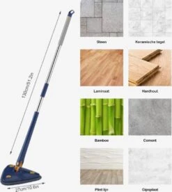 Premium Driehoekige Dweil Met Wringer - Verstelbaar En 360 Graden Draaibaar – Dweilsysteem Incl. 3 Microvezel Doeken -Leifheit Store 1072x1200