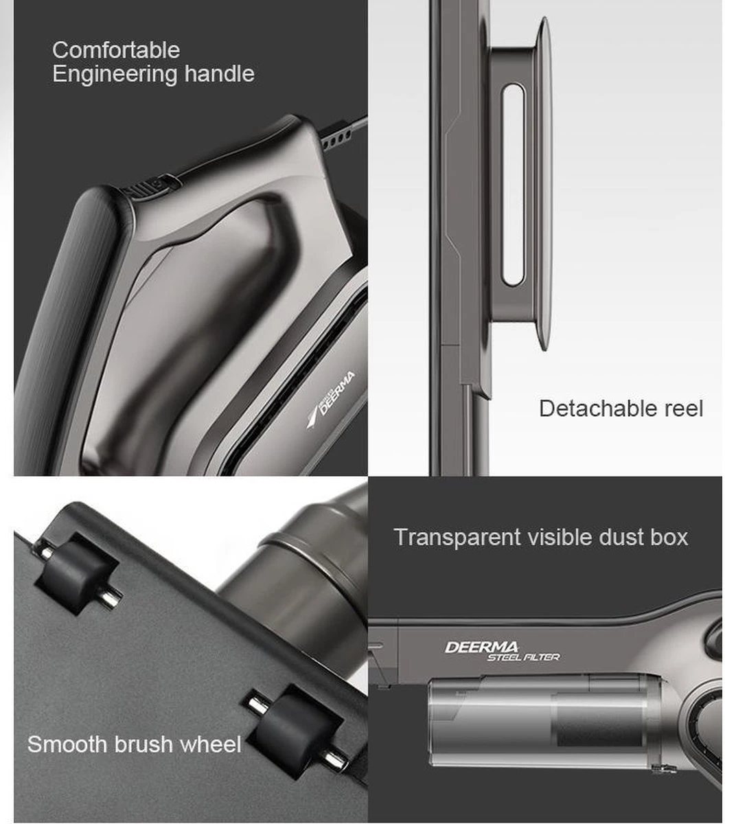 Xiaomi Deerma DX700S - Handheld Stofzuiger - Steelstofzuiger Met Snoer - 600W 4 Xiaomi Deerma DX700S - Handheld Stofzuiger - Steelstofzuiger Met Snoer - 600W - Afbeelding 4