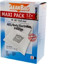 CleanBag Stofzuigerzakken 12 Stuks - Geschikt Voor AEG Electrolux Philips S-bag - Inclusief 2 Filters - Alternatief - Maxipack - Voordeelpak