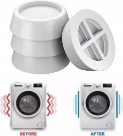 Trillingsdempers Voetjes Voor Wasmachine & Droger - Anti Trilling / Vibratie Dempers Pads Verhoger - Antislip Rubber Pootjes Extra Dik - Schokdempers - Set Van 4 Stuks - Wit -Leifheit Store 1085x1200 5