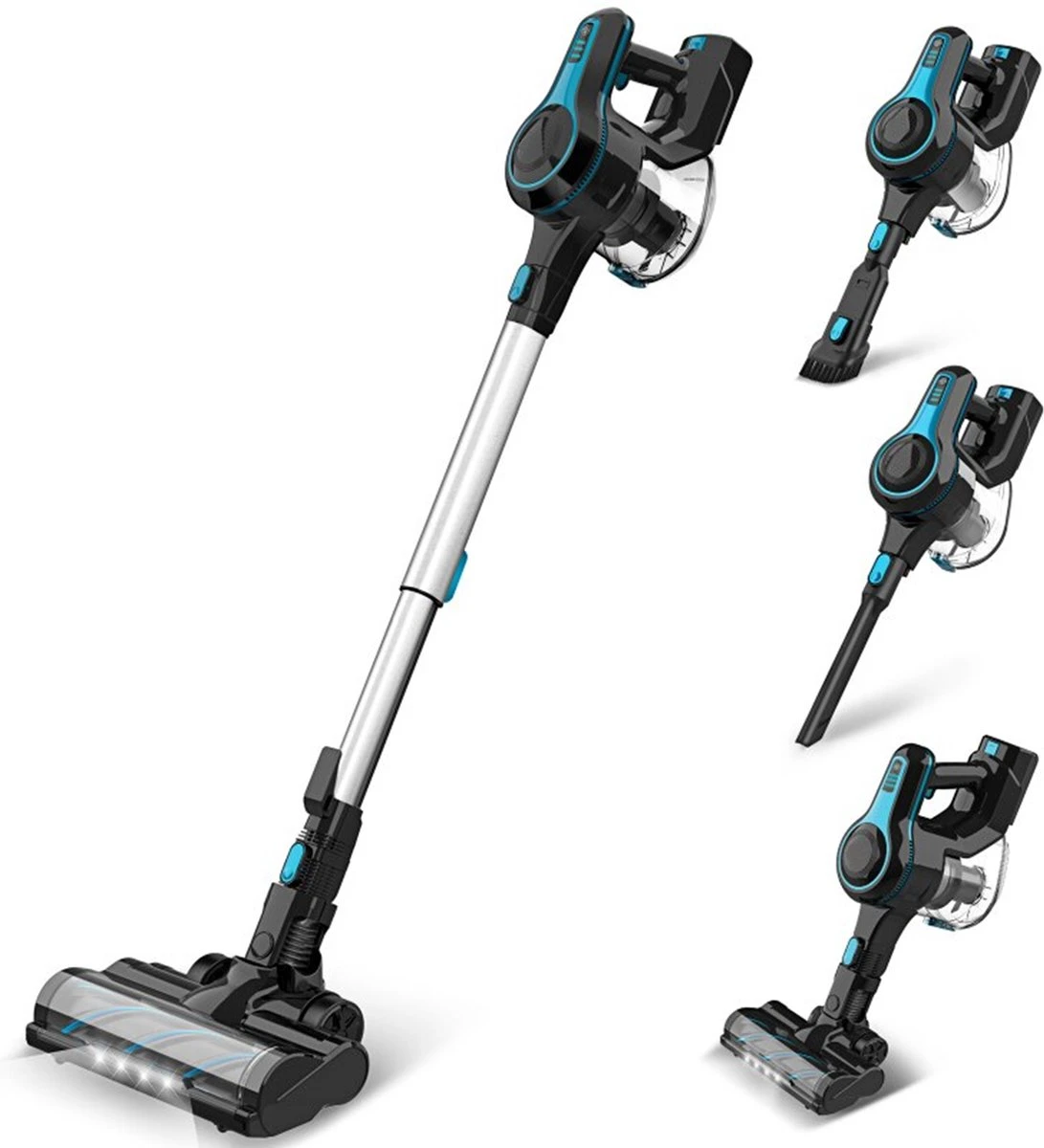 Reinico® - Stofzuiger - Vacuum Cleaner -12Kpa Krachtige Zuigstokstofzuiger - 6 In 1 Snoerloze Steelstofzuiger - 2200mAh Batterij - 440*330*190mm - Handheld - Zwart - EU-stekker 1 Reinico® - Stofzuiger - Vacuum Cleaner -12Kpa Krachtige Zuigstokstofzuiger - 6 In 1 Snoerloze Steelstofzuiger - 2200mAh Batterij - 440*330*190mm - Handheld - Zwart - EU-stekker