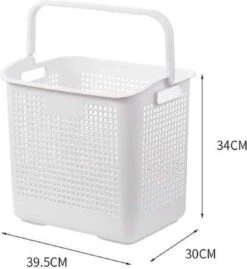 Wasmand Op Wielen - Badkamer Organizer - 3 Lagen - Afneembare Wasmand - Wit -Leifheit Store 1103x1200 1