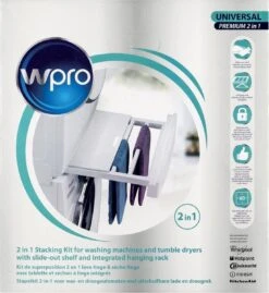 Wpro SKP101 - Stapelkit Met Uitschuifbaar Droogrek - Universeel 12 Wpro SKP101 - Stapelkit Met Uitschuifbaar Droogrek - Universeel -Leifheit Store 1103x1200 5