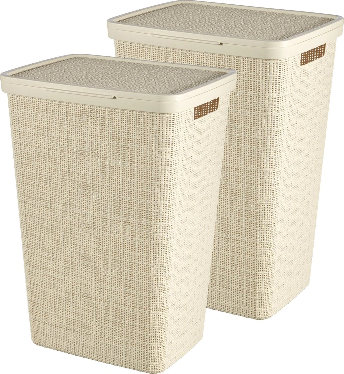Curver Jute Wasmand Met Deksel 58L - 2 Stuks - Gebroken Wit 8 Curver Jute Wasmand Met Deksel 58L - 2 Stuks - Gebroken Wit - Afbeelding 8