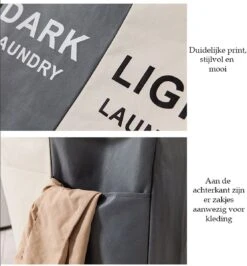 Merkloos Wasmand 3 Vakken - Wassorteerder - Wamand - Wasbox - Organizer Kleding - Waszakken Voor Wasgoed - Laundry Basket - Dubbele Wasmand -Leifheit Store 1113x1200 1