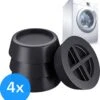 TIKKENS Trillingsdempers Wasmachine/Droogkast - Set Van 4 Stuks - Trillingsmat - Voetjes Droger - Demper - Anti Vibratie - Antislip Rubber - Zwart