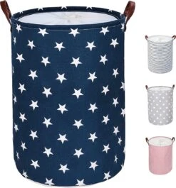MAESON Wasmand Met Deksel - Opvouwbaar - Waterdicht - 72 L - Opbergmand Kinderkamer - Blauw