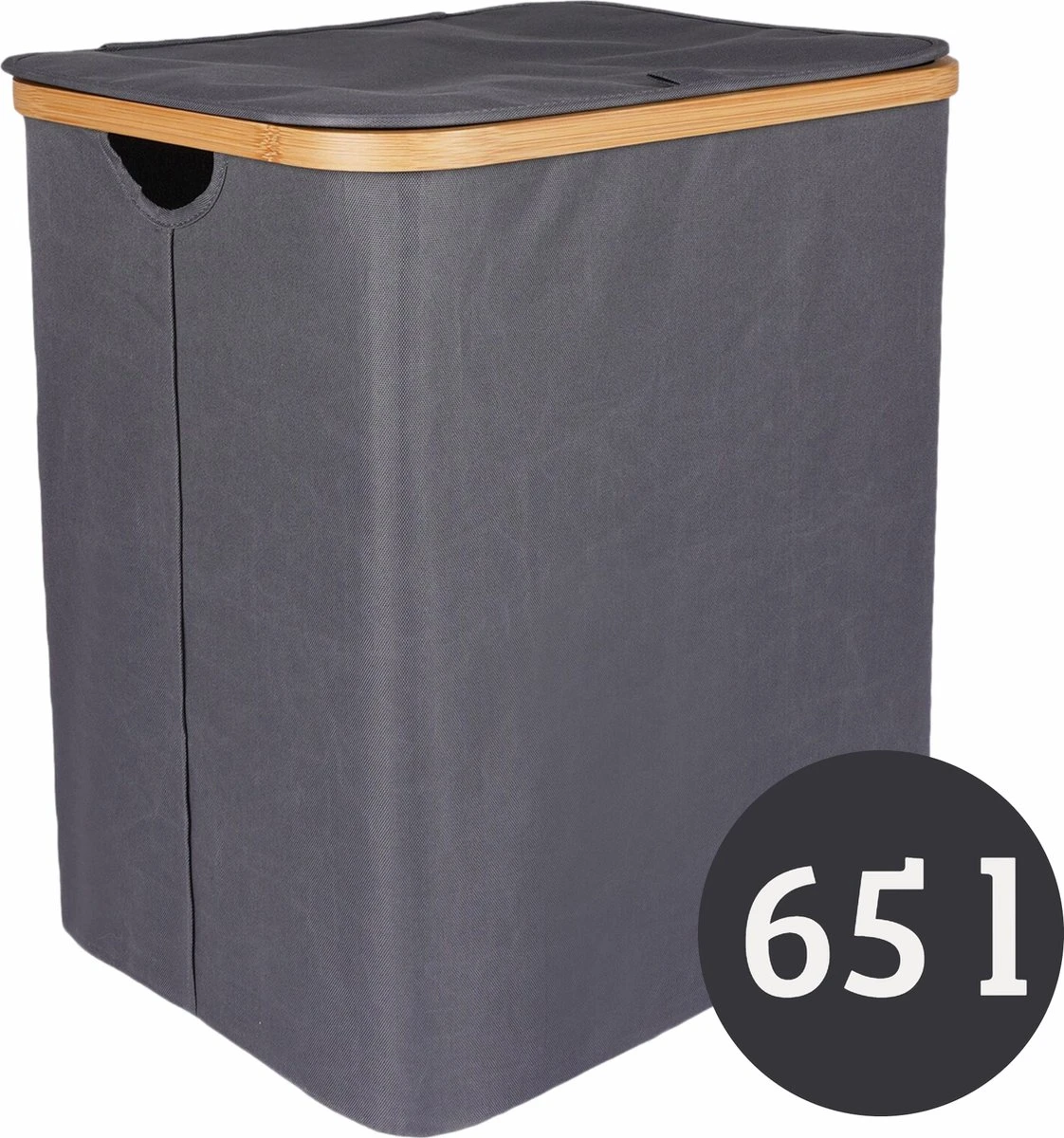 Mmoods Wasmand Katoen 2 Vakken 65 Liter - Wassorteerder Met Deksel Bamboe - Wasbox Badkamer Met Handvaten Grijs 1 Mmoods Wasmand Katoen 2 Vakken 65 Liter - Wassorteerder Met Deksel Bamboe - Wasbox Badkamer Met Handvaten Grijs