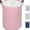 MAESON Wasmand Met Deksel - Opvouwbaar - Waterdicht - 72 L - Opbergmand Kinderkamer - Roze