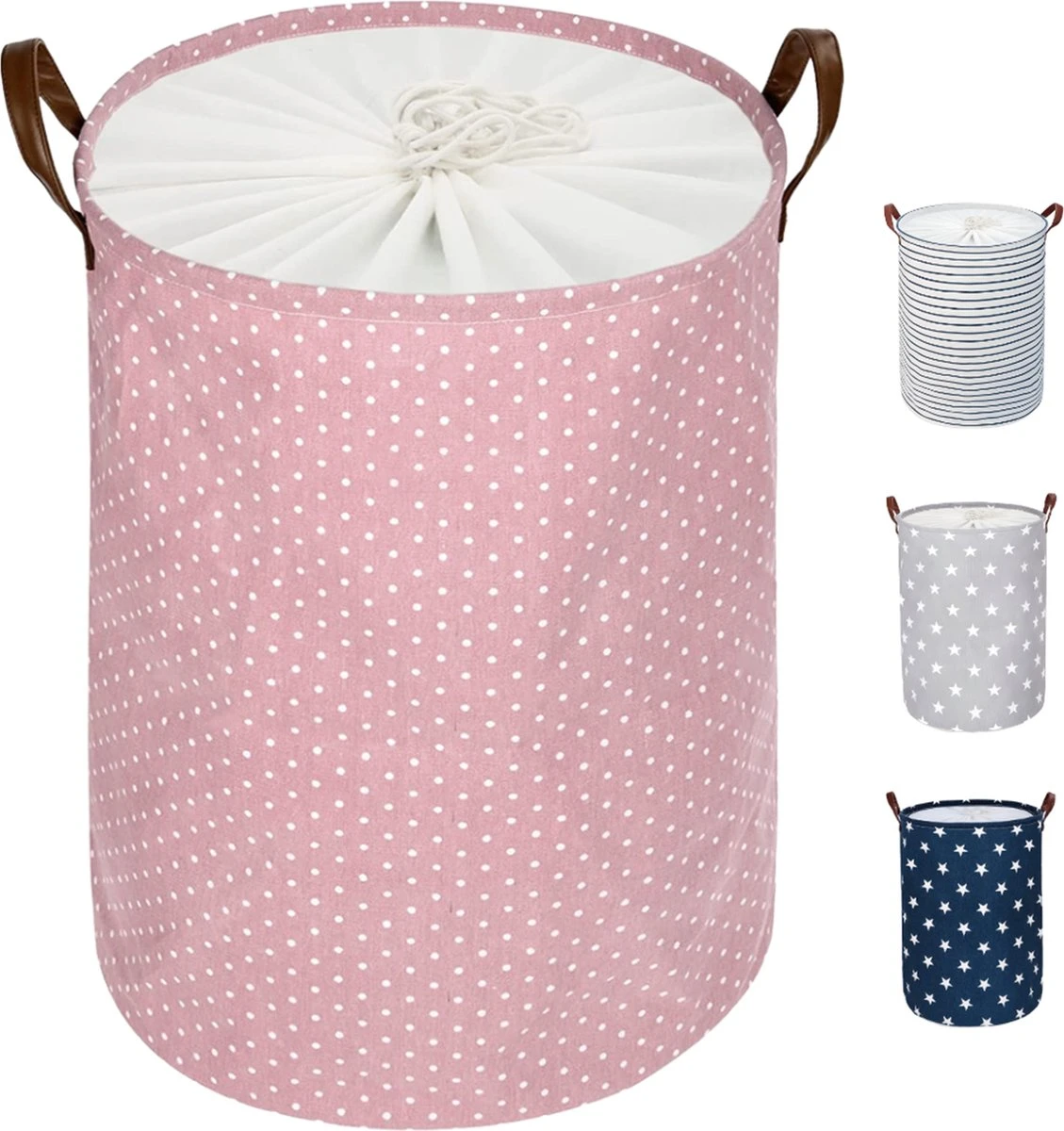 MAESON Wasmand Met Deksel - Opvouwbaar - Waterdicht - 72 L - Opbergmand Kinderkamer - Roze 1 MAESON Wasmand Met Deksel - Opvouwbaar - Waterdicht - 72 L - Opbergmand Kinderkamer - Roze
