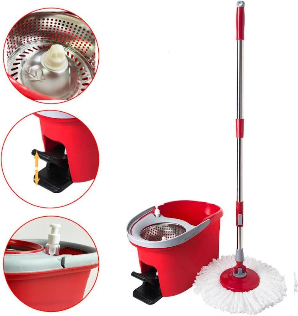 Merkloos Decopatent® Vloermopsysteem Met Emmer En Pedaal - Mop Set - Schoonmaken Van Vloer - Vloermop Dweil Met Dweilemmer En Lange Steel 1 Merkloos Decopatent® Vloermopsysteem Met Emmer En Pedaal - Mop Set - Schoonmaken Van Vloer - Vloermop Dweil Met Dweilemmer En Lange Steel