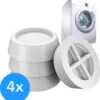 TIKKENS Trillingsdempers Wasmachine/Droogkast - Set Van 4 Stuks - Trillingsmat - Voetjes Droger - Demper - Anti Vibratie - Antislip Rubber - Wit