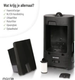 MORRIE - Haarstofzuiger - 2,6L Inhoud - Afvalbak - Stofzuiger - Kapper - Kapsalon - Hairbuster -Leifheit Store 1137x1200 6