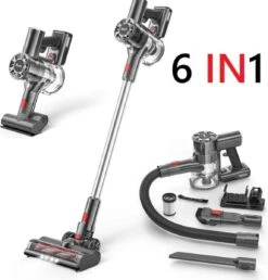 Steelstofzuiger Draadloos 200Watt Met 6 Verschillende Opzetstukken - Zakloos - Hepa Filter - Handstofzuiger - Kruimeldief