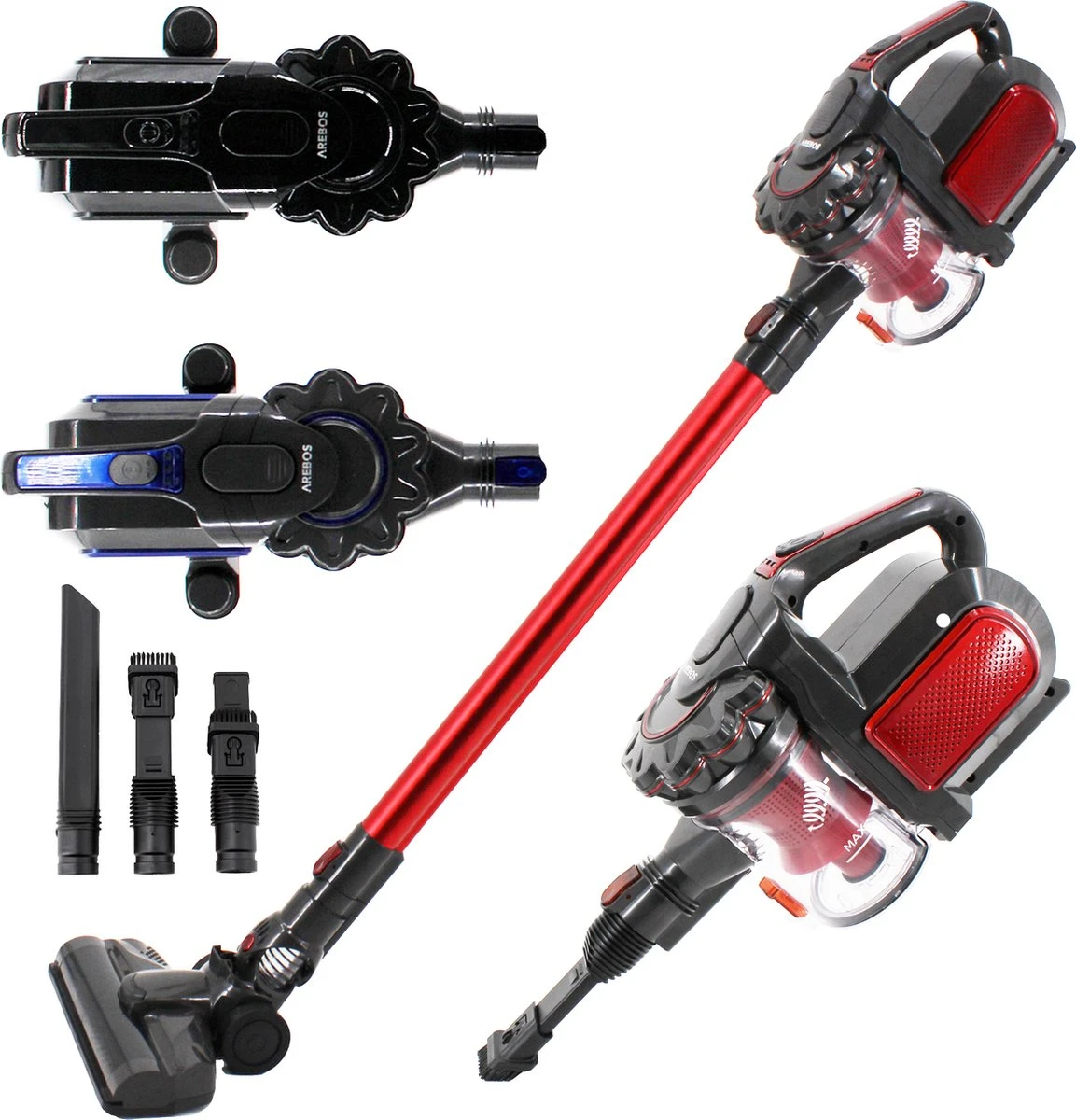 AREBOS Draagbare Accustofzuiger 2in1 Accustofzuiger Zakloos Draadloos Wandlader 1 AREBOS Draagbare Accustofzuiger 2in1 Accustofzuiger Zakloos Draadloos Wandlader