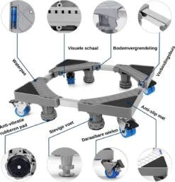 W&Z® Wasmachine Verhoger Met 4 Wielen -Wasmachine Opbouwmeubel Ombouwmeubel-Grijs -Leifheit Store 1153x1200 5