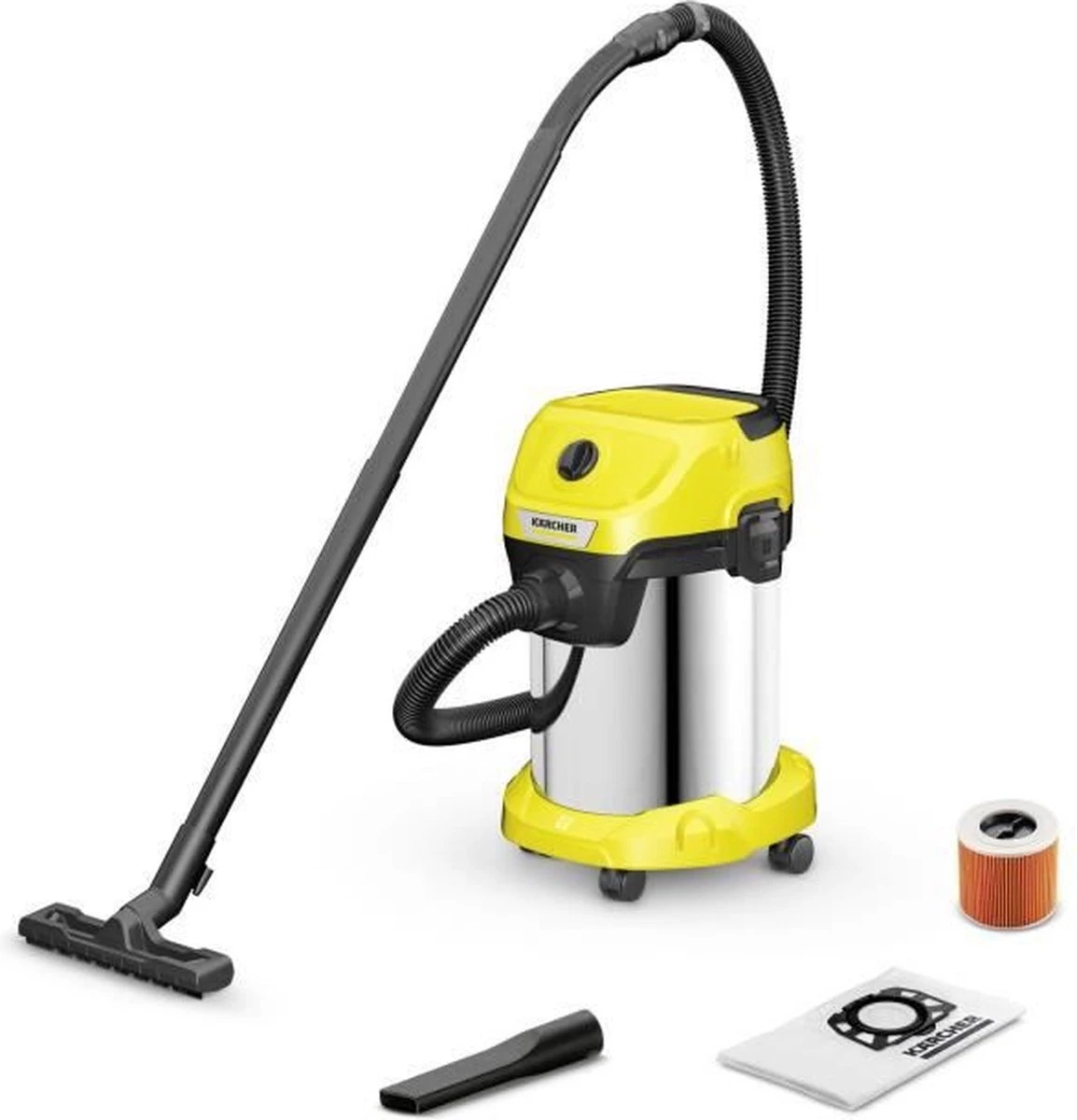 KARCHER WD 3 S V-19/4/20 Nat- En Droogzuiger - 19 L Roestvrijstalen Tank - 1000W (Blowerfunctie) 1 KARCHER WD 3 S V-19/4/20 Nat- En Droogzuiger - 19 L Roestvrijstalen Tank - 1000W (Blowerfunctie)