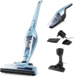 PRIMO PR507SV Stofzuiger Zonder Zak - 2-in-1 Steelstofzuiger Draadloos - Kruimelzuiger - HEPA Filter - Blauw