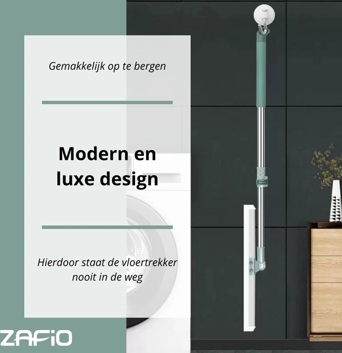 Zafio Vloertrekker Met Steel Vloerwisser Watertrekker Badkamer Douche - 80 / 130 Cm - Uitschuifbaar 7 Zafio Vloertrekker Met Steel Vloerwisser Watertrekker Badkamer Douche - 80 / 130 Cm - Uitschuifbaar - Afbeelding 7