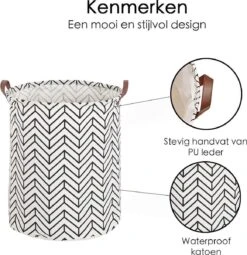 Merkloos Wasmand - Opbergzak - 60L - Waterproof - Zwart/wit -Leifheit Store 1163x1200 2