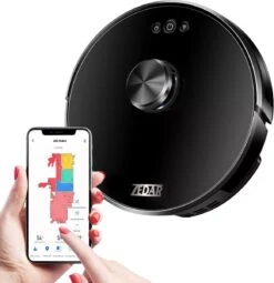 Lidar Robotstofzuiger Met Dweilfunctie - Laser Navigatie - Geschikt Voor Huisdieren - Met Laadstation - 6500Pa Zedar R600