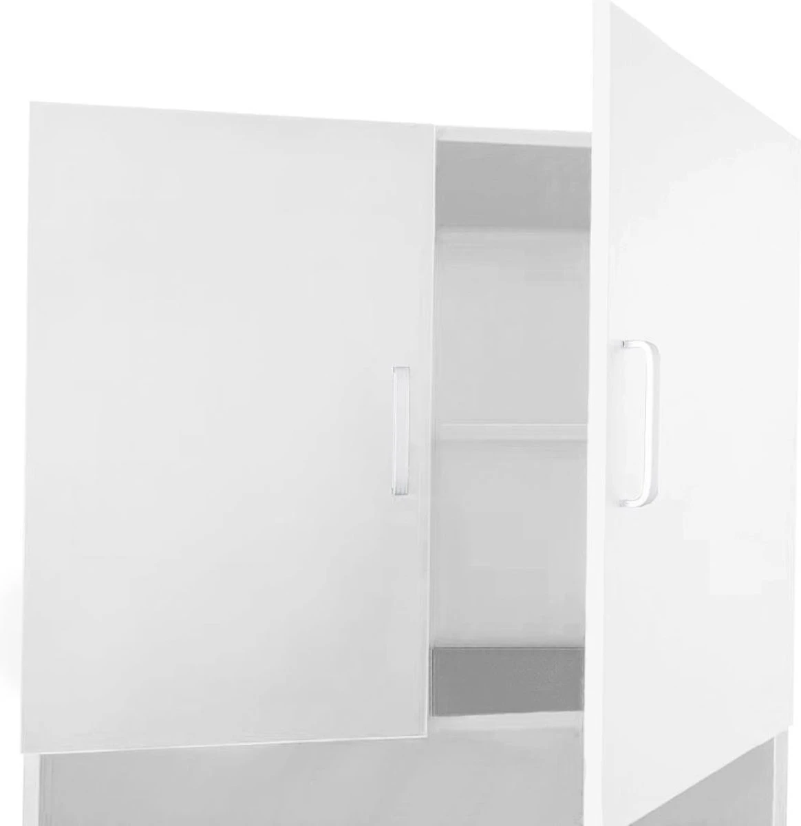 Wasmachine Kast Wasdroger - Ombouw Meubel Wasmachine Wasdroger - 190 Cm Hoog - Wit 4 Wasmachine Kast Wasdroger - Ombouw Meubel Wasmachine Wasdroger - 190 Cm Hoog - Wit - Afbeelding 4