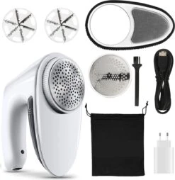 Merkloos Elektrische Pluizenverwijderaar - Draadloos - 2 Extra Opzetstukken - Wit - Ontpluizer - USB - Pluizentondeuse - Textiel En Wol - Inclusief Opbergtas -Leifheit Store 1165x1200 9