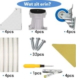 W&Z® Wasmachine Verhoger Met 4 Wielen - Wasmachine Opbouwmeubel Omboumeubel- Wit -Leifheit Store 1166x1200 11