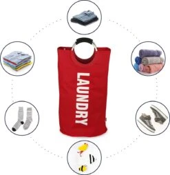 Wonair® Wasmand – Waszak – Wassorteerder - Opvouwbaar – Rood – 81L -Leifheit Store 1169x1200 3