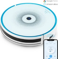 LunaSea's Robotstofzuiger - Robotstofzuiger Met Dweilfunctie - Robotstofzuiger Met Laadstation - Robot Stofzuiger - Wit