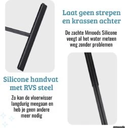Mmoods Luxe Vloertrekker Zwart - Vloerwisser Met Steel Badkamer - Watertrekker Douche - Douchewisser Ophangen -Leifheit Store 1171x1200 1