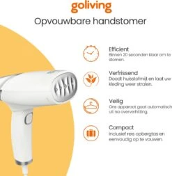 Goliving Kledingstomer - Handstomer Voor Kleding/textiel/stof - Stoomstrijkijzer - Handstoomreiniger - Handstomer - Opvouwbaar - Incl. Reis-etui - Wit 11 Goliving Kledingstomer - Handstomer Voor Kleding/textiel/stof - Stoomstrijkijzer - Handstoomreiniger - Handstomer - Opvouwbaar - Incl. Reis-etui - Wit -Leifheit Store 1171x1200 13