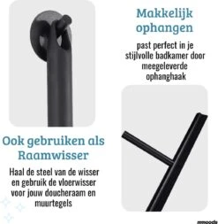Mmoods Luxe Vloertrekker Zwart - Vloerwisser Met Steel Badkamer - Watertrekker Douche - Douchewisser Ophangen -Leifheit Store 1171x1200 2