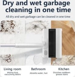 Royalty Line Vloerreiniger - Elektrische Rolveger - Elektrische Vloerreiniger - Steelstofzuiger Draadloos - Elektrische Bezem - Elektrische Veegborstel - 0,7 Liter - Draadloos - Incl. Accu En Lader - Wit / Zwart -Leifheit Store 1171x1200 3