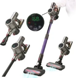 Steelstofzuiger 4 In 1 - Steelstofzuigers Draadloos Met Kruimeldief - LCD Touchscreen - Incl. Accu En Lader (model 2023)