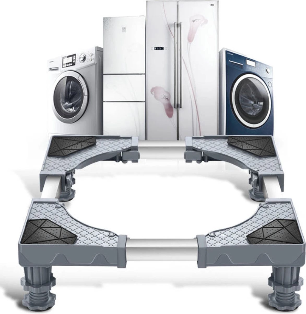 Slimshop Wasmachine Verhoger - Verhoging Voor Wasmachine - Vaatwasser Koelkast Vriezer - Verstelbaar - ABS - Maximaal 300 Kg 1 Slimshop Wasmachine Verhoger - Verhoging Voor Wasmachine - Vaatwasser Koelkast Vriezer - Verstelbaar - ABS - Maximaal 300 Kg