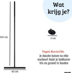 Mmoods Luxe Vloertrekker Zwart - Vloerwisser Met Steel Badkamer - Watertrekker Douche - Douchewisser Ophangen -Leifheit Store 1174x1200