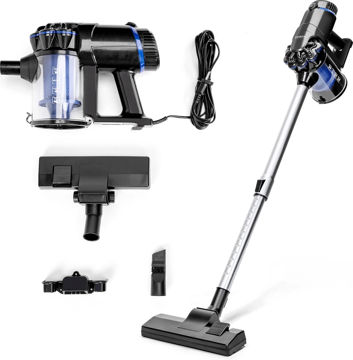 GREAT JACOB Tornado 33ZHB - Steelstofzuiger - 3-in-1 - Met Snoer - 600W - Stofzuiger Zonder Zak - 5 Meter Kabel- Blauw/zwart 2 GREAT JACOB Tornado 33ZHB - Steelstofzuiger - 3-in-1 - Met Snoer - 600W - Stofzuiger Zonder Zak - 5 Meter Kabel- Blauw/zwart - Afbeelding 2