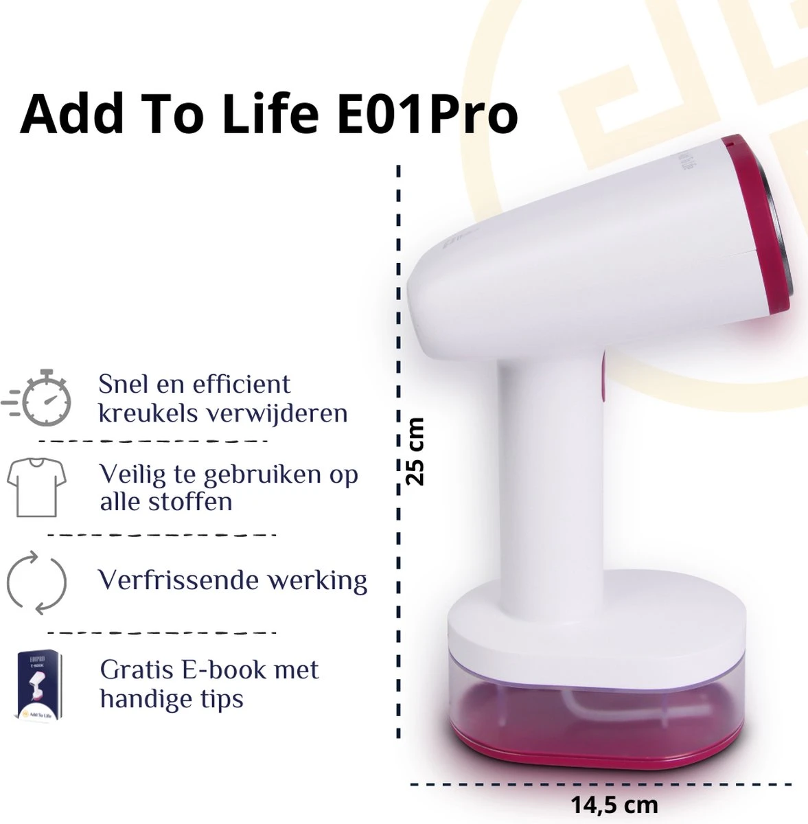 Add To Life E01Pro Kledingstomer – Stoomapparaat Kleding - Steamer – Stomer Kleding - Handstomer – Handstoomreiniger – Ingebouwd Reinigingssysteem - Inclusief Water Beschermende Reistas 2 Add To Life E01Pro Kledingstomer – Stoomapparaat Kleding - Steamer – Stomer Kleding - Handstomer – Handstoomreiniger – Ingebouwd Reinigingssysteem - Inclusief Water Beschermende Reistas - Afbeelding 2