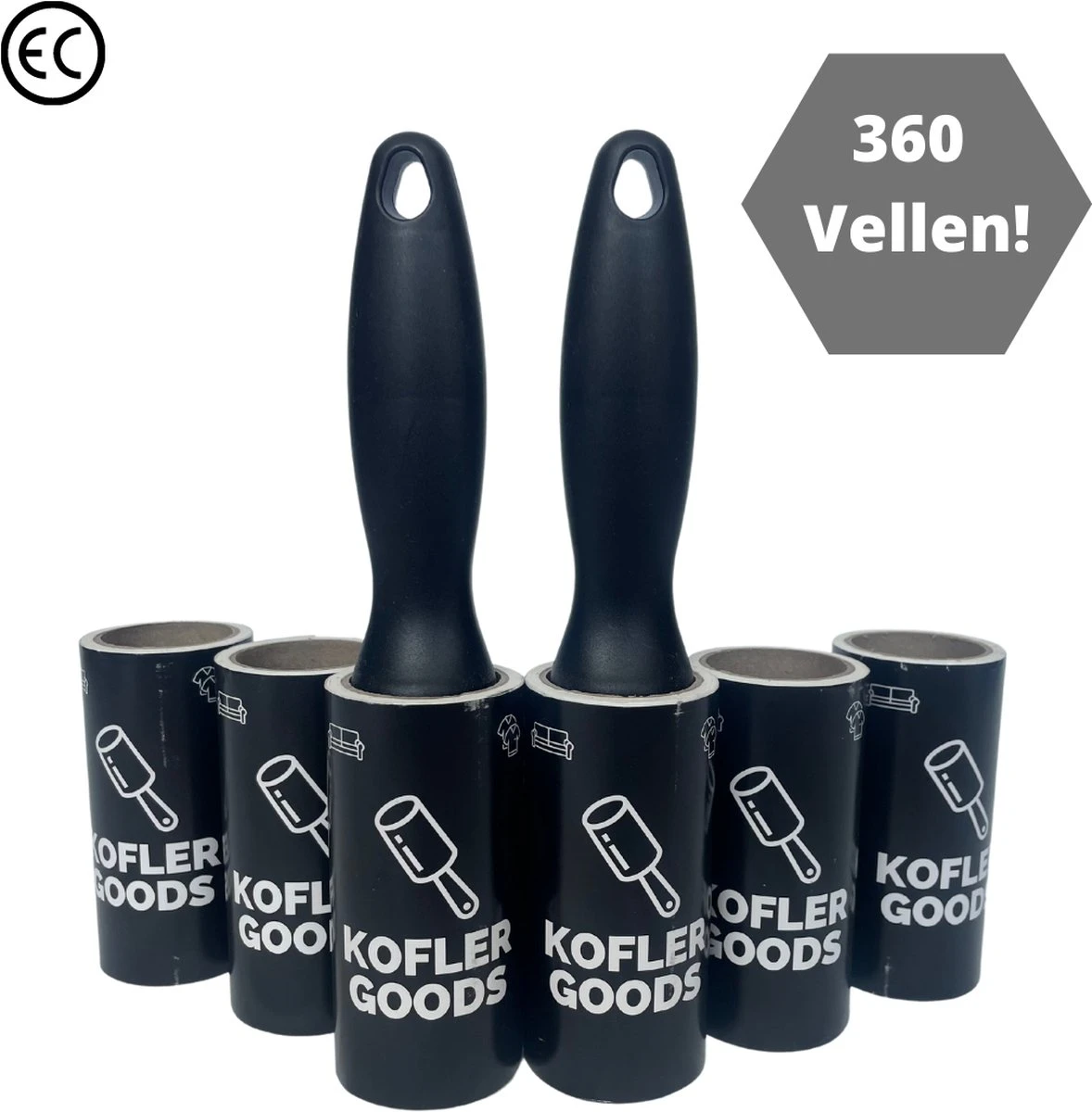 Koflergoods - Kledingroller - Kleefroller - Set Van 6 Stuks - Plakroller - Stofroller - Pluisroller - Haren Opruimen - Stof Verwijderen 1 Koflergoods - Kledingroller - Kleefroller - Set Van 6 Stuks - Plakroller - Stofroller - Pluisroller - Haren Opruimen - Stof Verwijderen